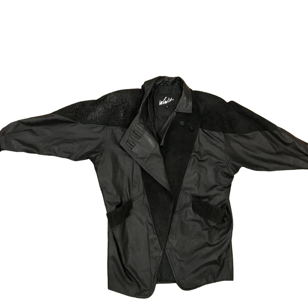 Vintage 80’s Winlit Embossed Leather Jacket Size M